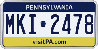 PA license plate MKI2478