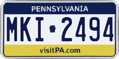 PA license plate MKI2494