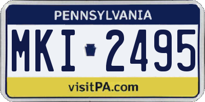 PA license plate MKI2495