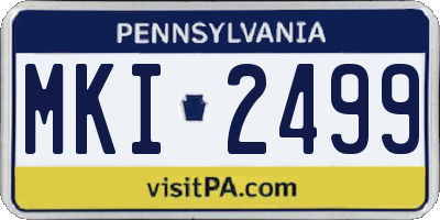 PA license plate MKI2499