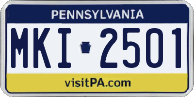 PA license plate MKI2501