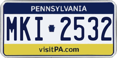PA license plate MKI2532