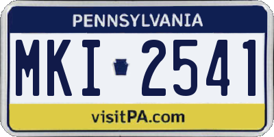 PA license plate MKI2541