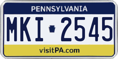 PA license plate MKI2545