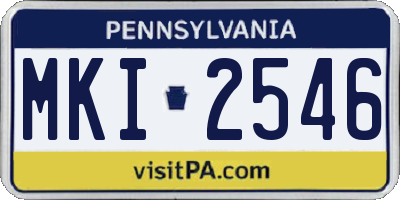 PA license plate MKI2546