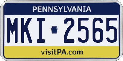 PA license plate MKI2565