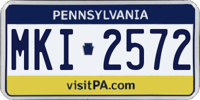 PA license plate MKI2572
