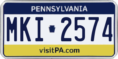 PA license plate MKI2574