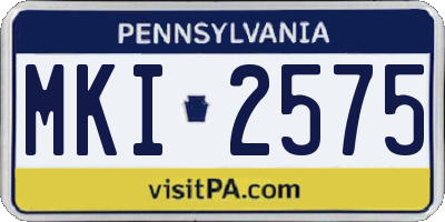 PA license plate MKI2575