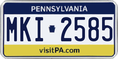PA license plate MKI2585