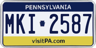PA license plate MKI2587