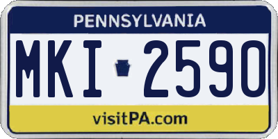 PA license plate MKI2590