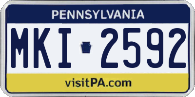 PA license plate MKI2592