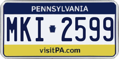 PA license plate MKI2599