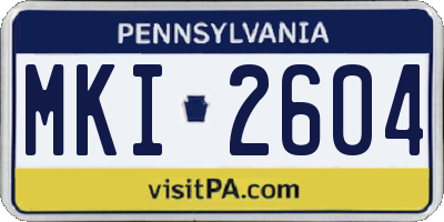 PA license plate MKI2604