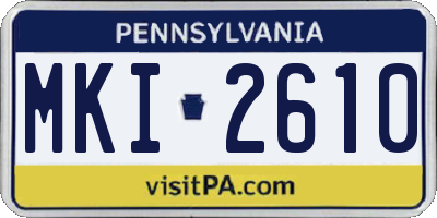 PA license plate MKI2610