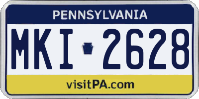 PA license plate MKI2628