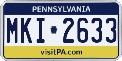 PA license plate MKI2633