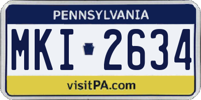 PA license plate MKI2634