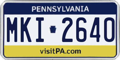PA license plate MKI2640