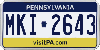 PA license plate MKI2643