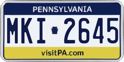 PA license plate MKI2645
