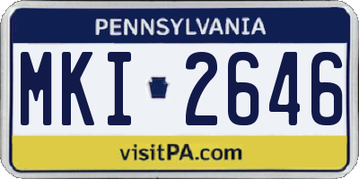 PA license plate MKI2646