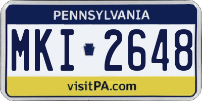 PA license plate MKI2648