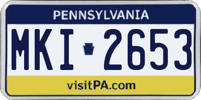 PA license plate MKI2653