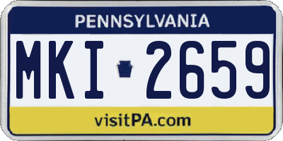 PA license plate MKI2659