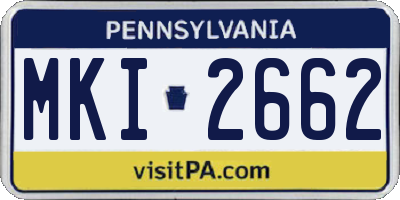 PA license plate MKI2662