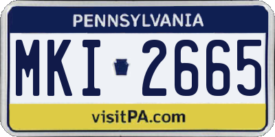 PA license plate MKI2665
