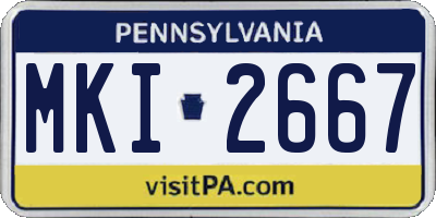 PA license plate MKI2667
