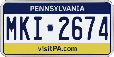 PA license plate MKI2674