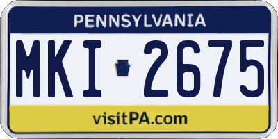 PA license plate MKI2675