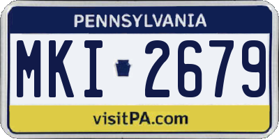 PA license plate MKI2679