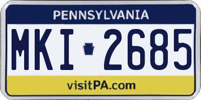 PA license plate MKI2685