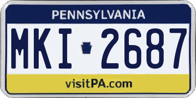PA license plate MKI2687