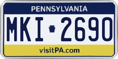 PA license plate MKI2690