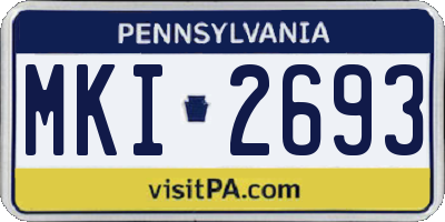 PA license plate MKI2693