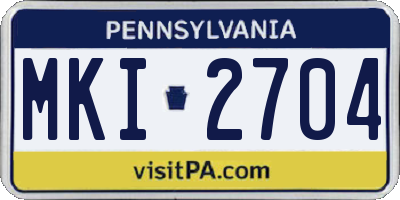 PA license plate MKI2704