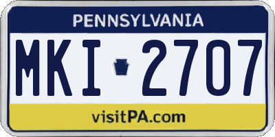 PA license plate MKI2707