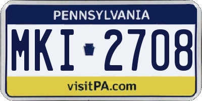 PA license plate MKI2708