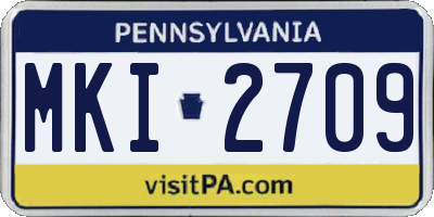 PA license plate MKI2709