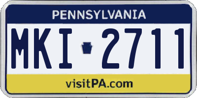 PA license plate MKI2711