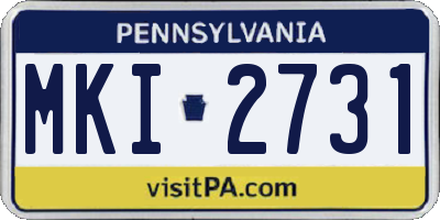 PA license plate MKI2731
