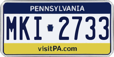 PA license plate MKI2733