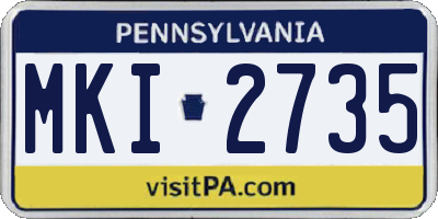 PA license plate MKI2735