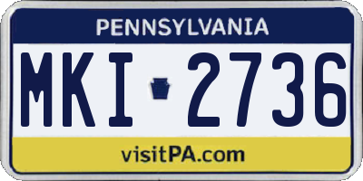 PA license plate MKI2736