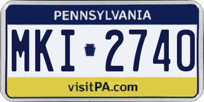 PA license plate MKI2740